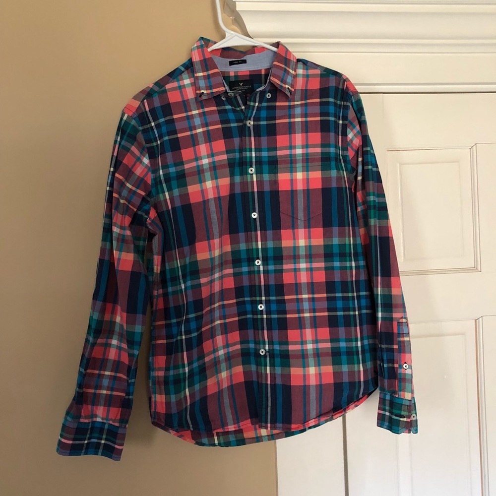 👀American Eagle Prep Fit Button Down